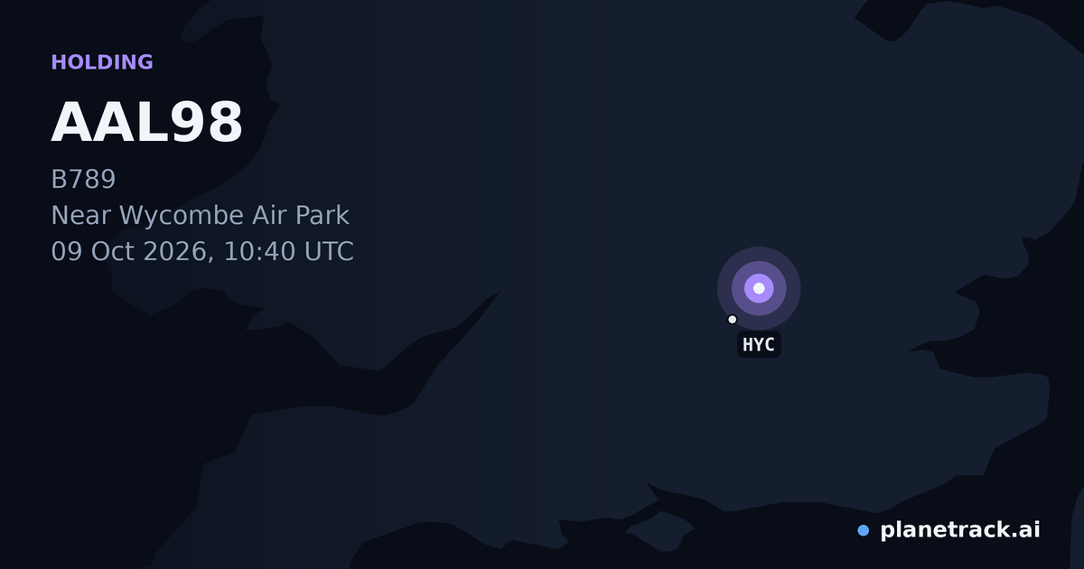 Map of where AAL98's holding pattern happened