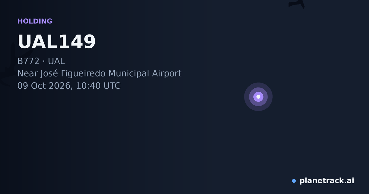 Map of where UAL149's holding pattern happened