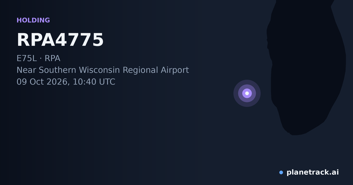 Map of where RPA4775's holding pattern happened