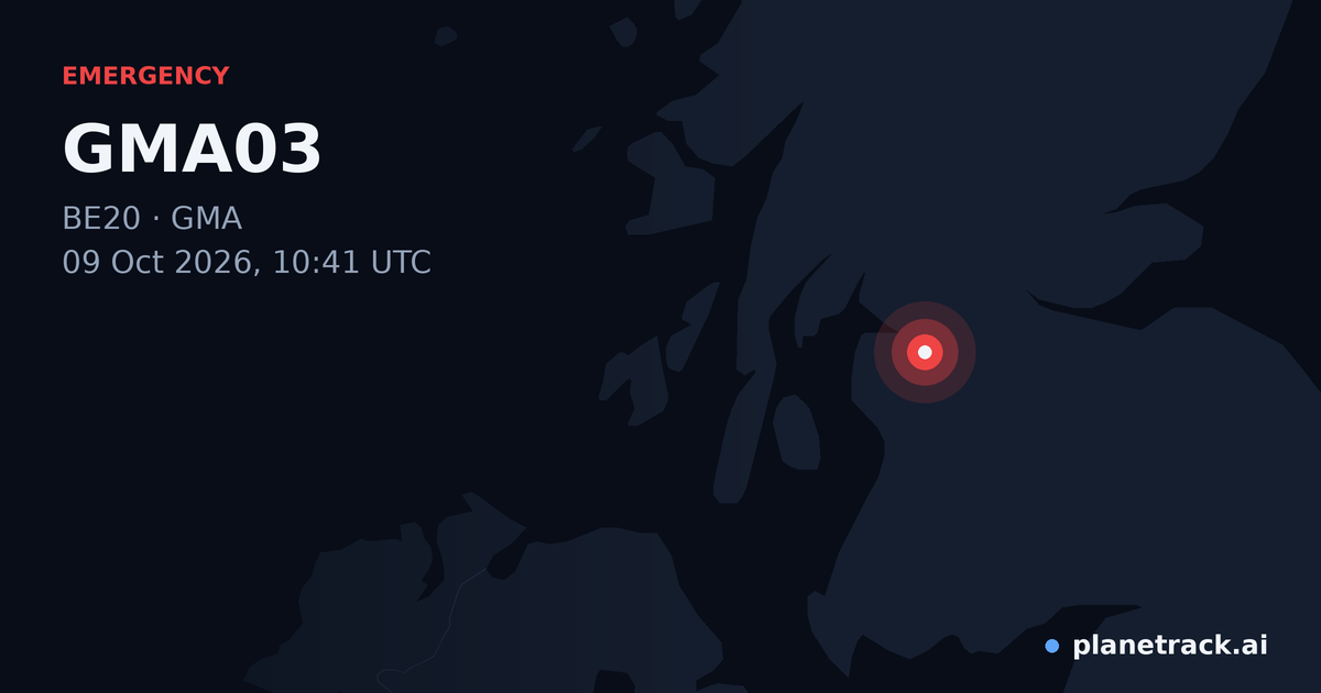 Map of where GMA03's emergency: squawk 7700 happened
