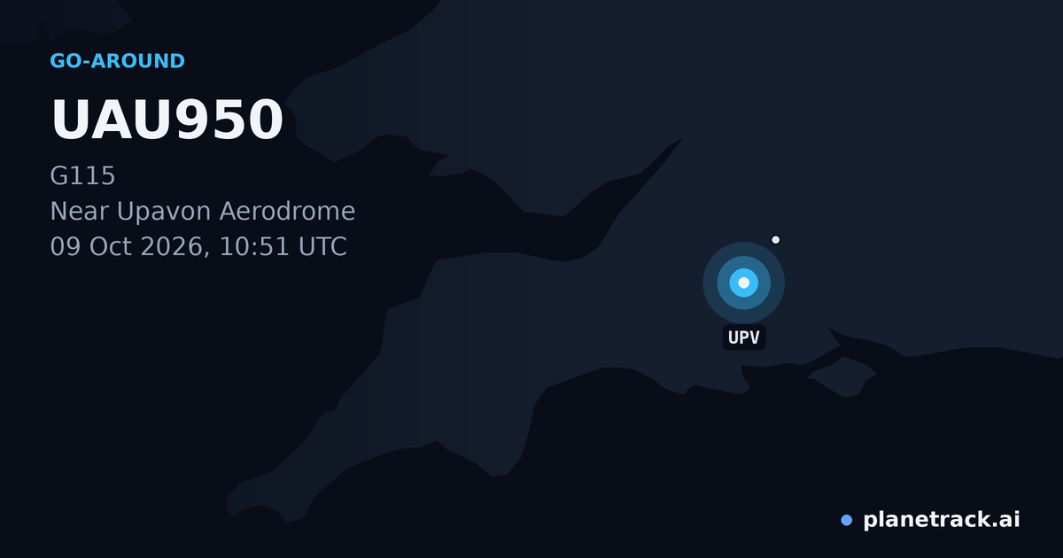 Map of where UAU950's go-around happened