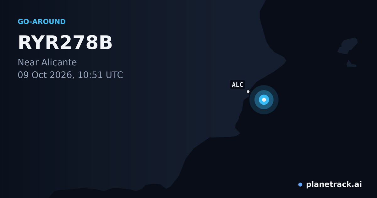 Map of where RYR278B's go-around happened