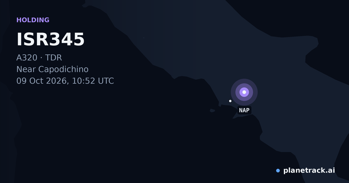Map of where ISR345's holding pattern happened