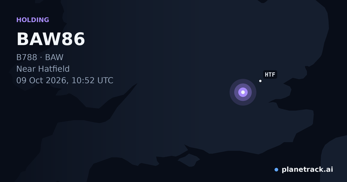 Map of where BAW86's holding pattern happened