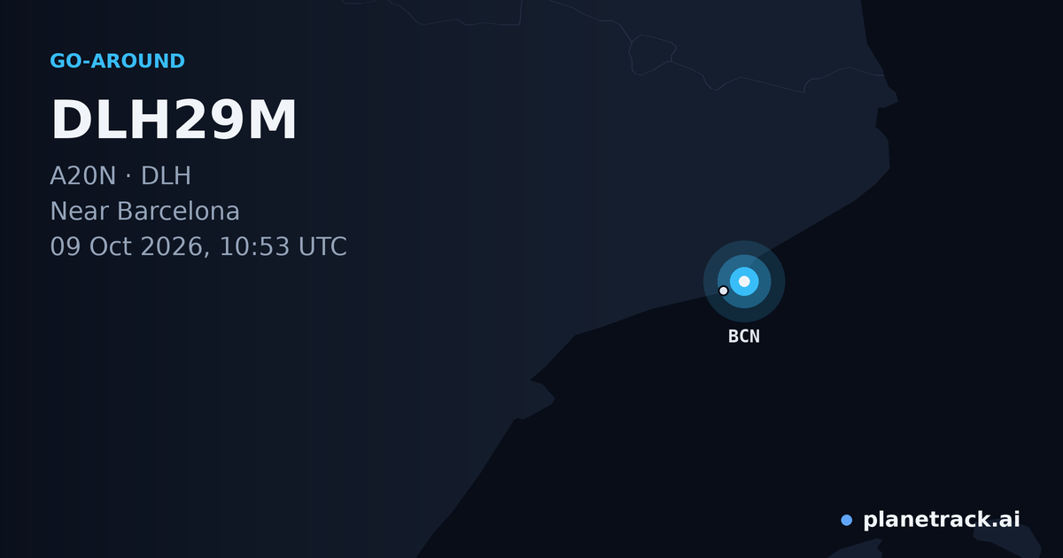 Map of where DLH29M's go-around happened