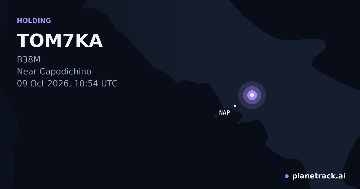 Map of where TOM7KA's holding pattern happened