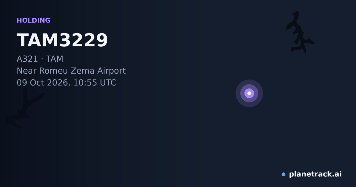 Map of where TAM3229's holding pattern happened