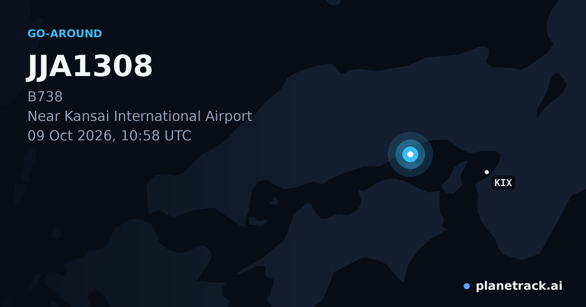 Map of where JJA1308's go-around happened