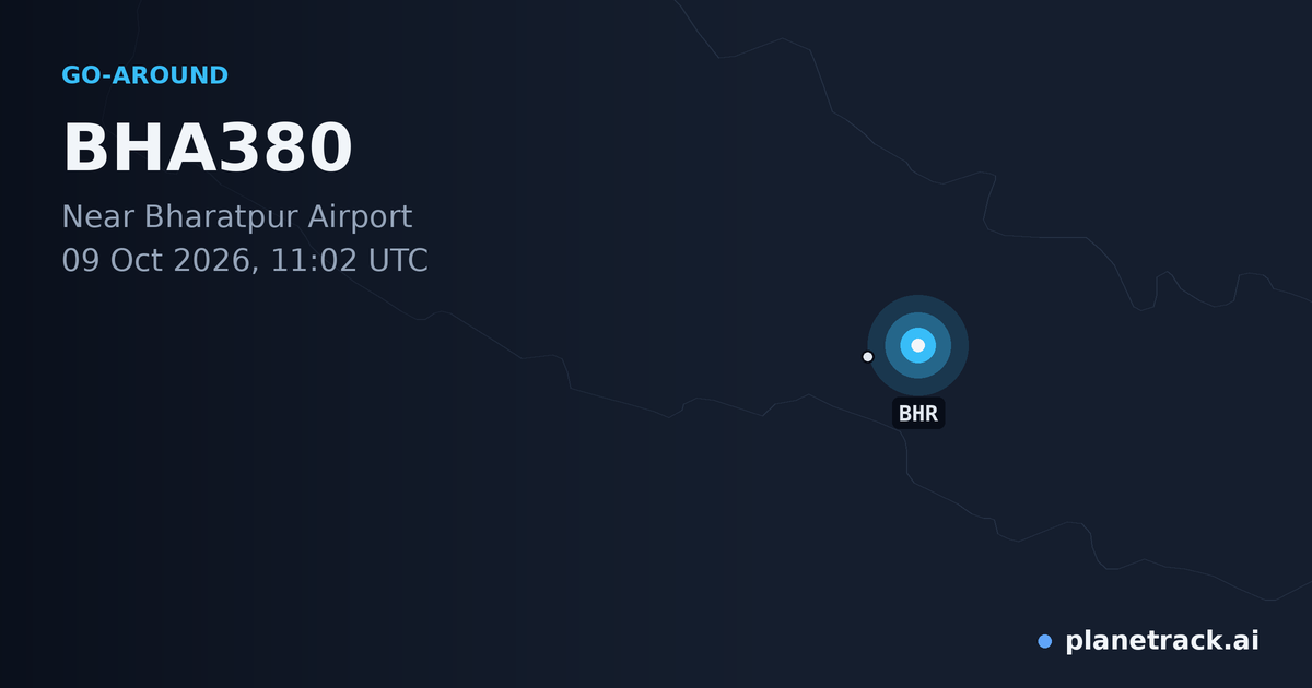 Map of where BHA380's go-around happened
