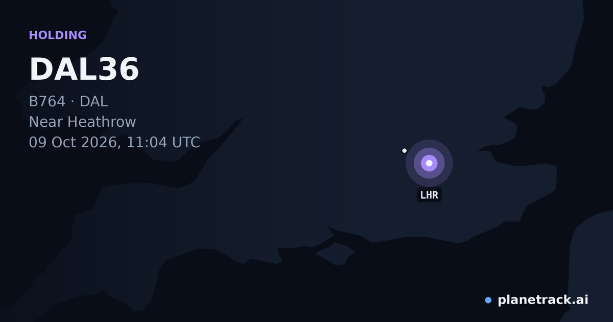 Map of where DAL36's holding pattern happened