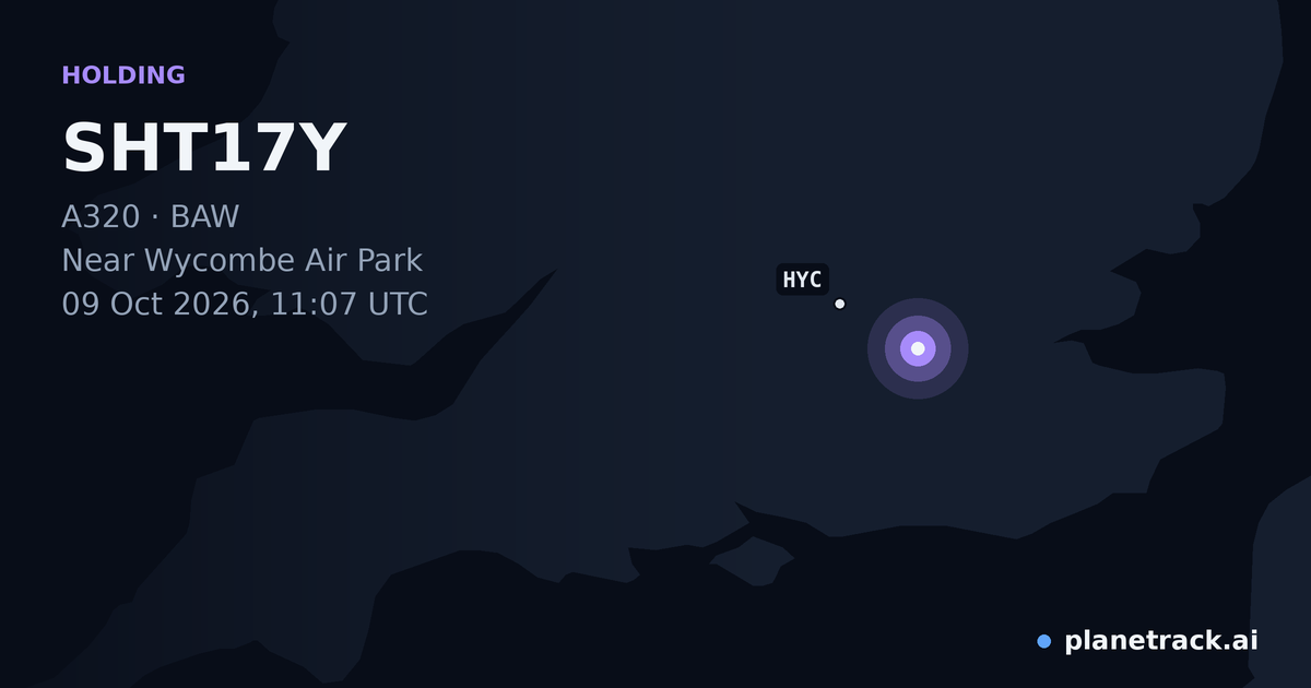Map of where SHT17Y's holding pattern happened