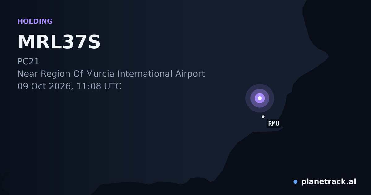 Map of where MRL37S's holding pattern happened