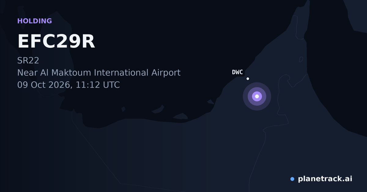 Map of where EFC29R's holding pattern happened