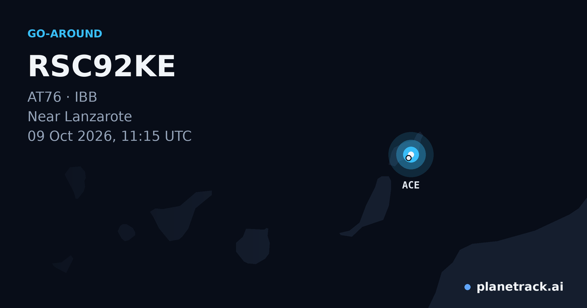 Map of where RSC92KE's go-around happened