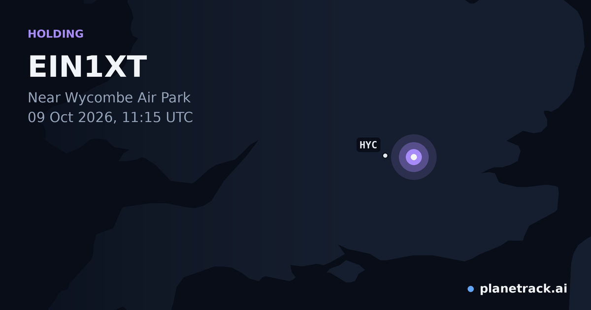 Map of where EIN1XT's holding pattern happened