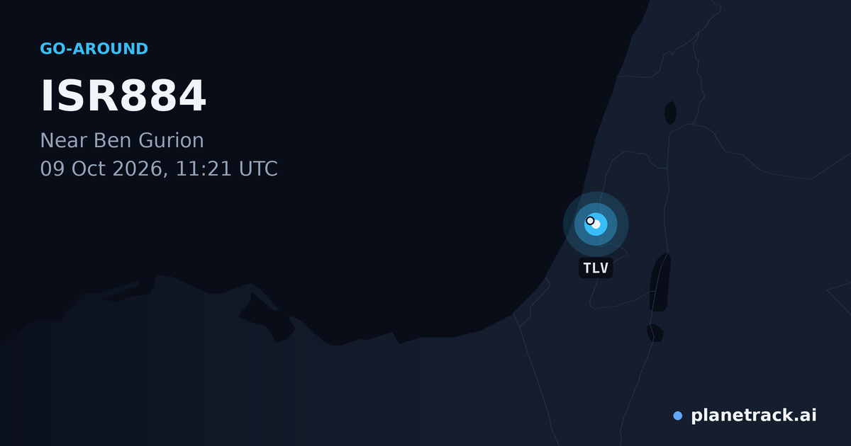 Map of where ISR884's go-around happened