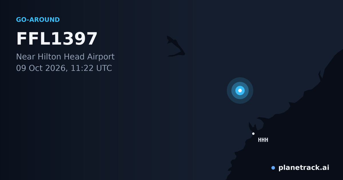 Map of where FFL1397's go-around happened
