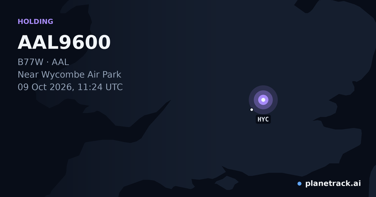 Map of where AAL9600's holding pattern happened