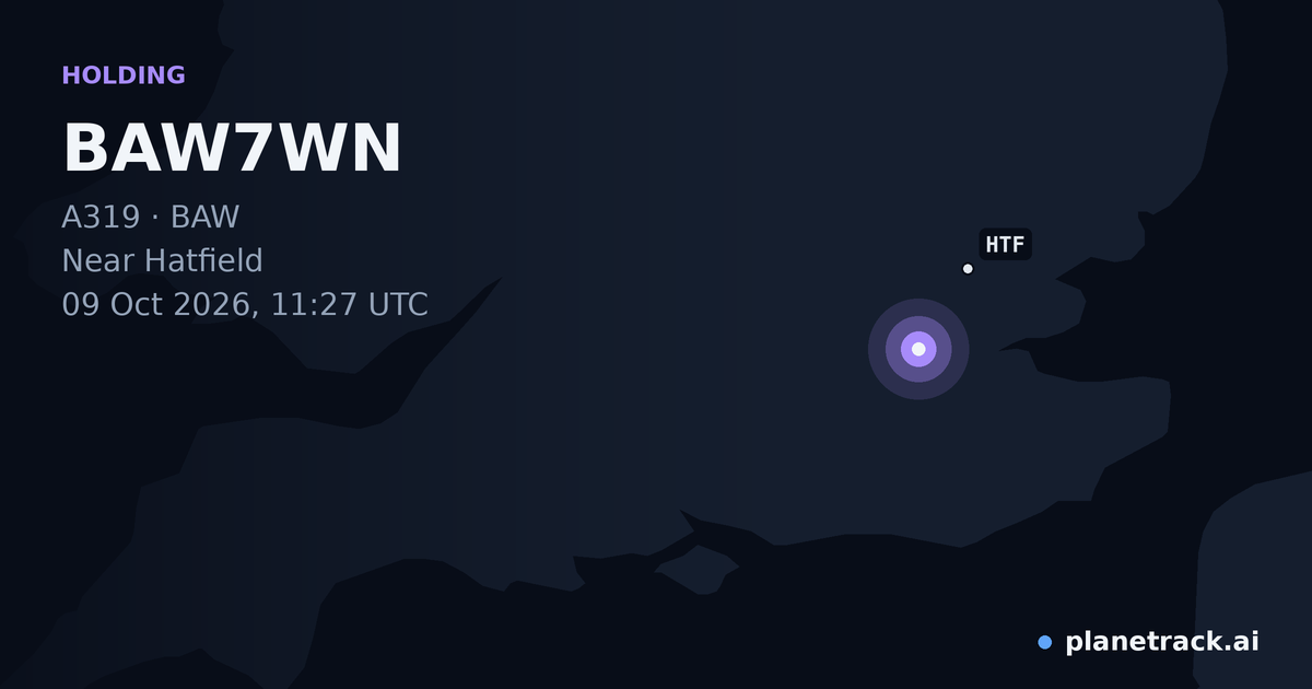 Map of where BAW7WN's holding pattern happened