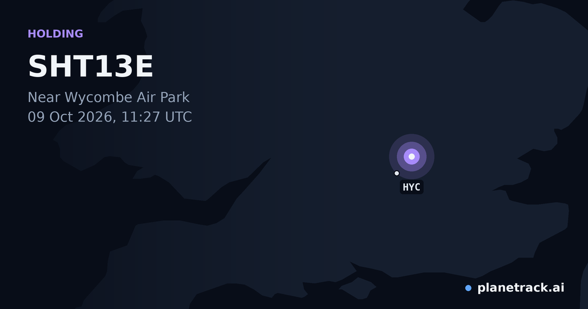 Map of where SHT13E's holding pattern happened