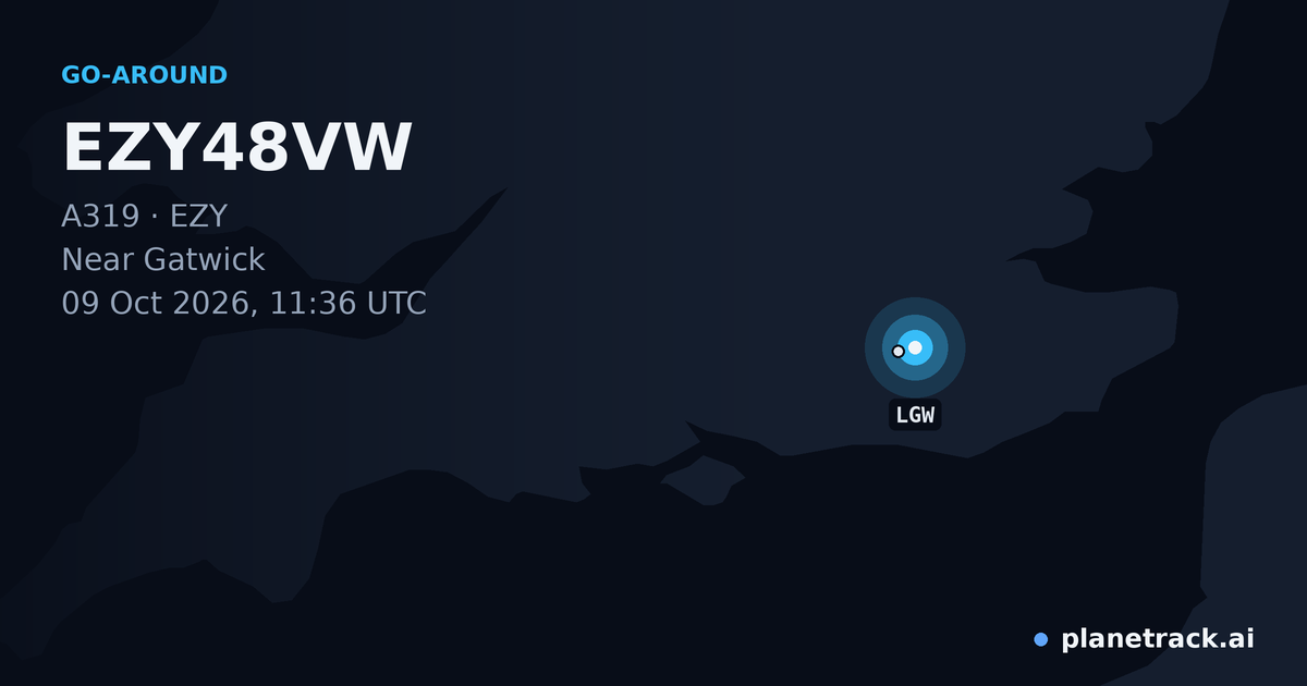 Map of where EZY48VW's go-around happened