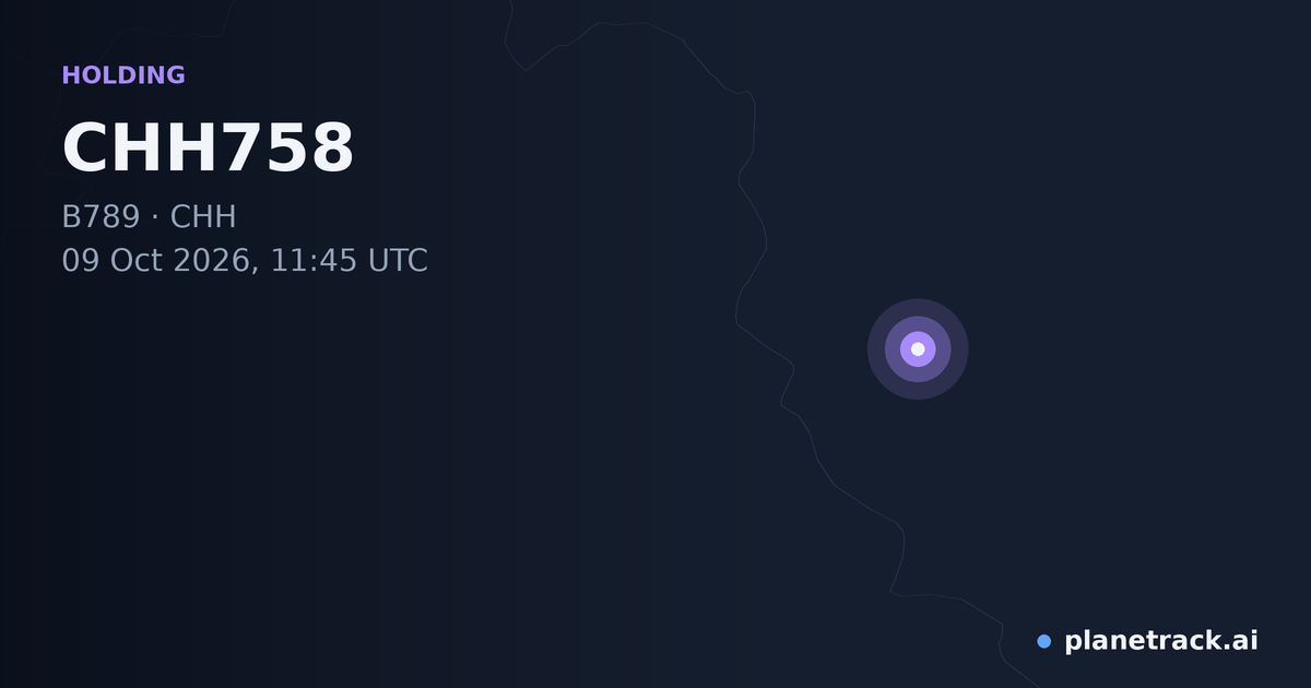 Map of where CHH758's holding pattern happened
