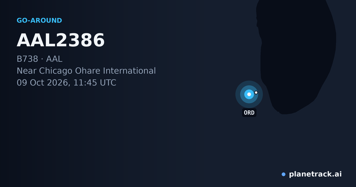 Map of where AAL2386's go-around happened