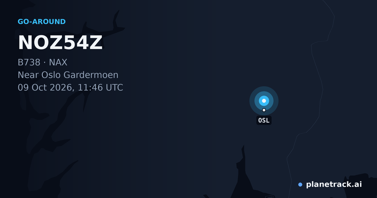 Map of where NOZ54Z's go-around happened