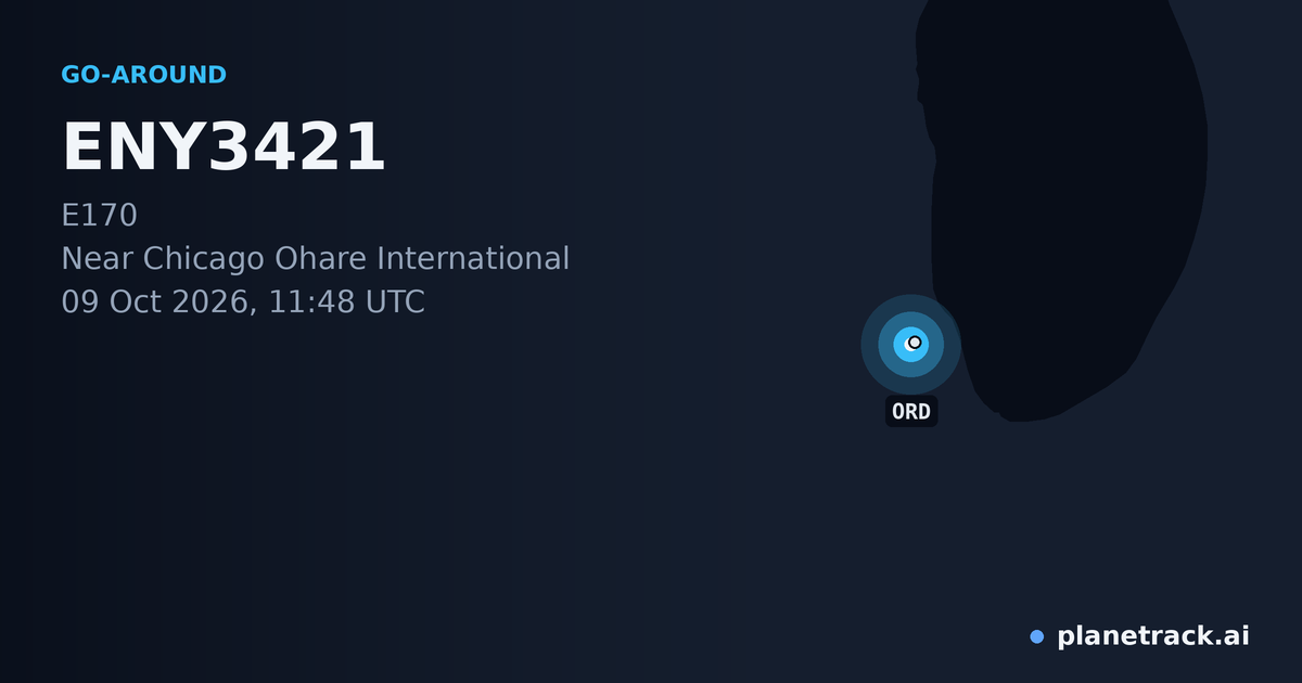 Map of where ENY3421's go-around happened
