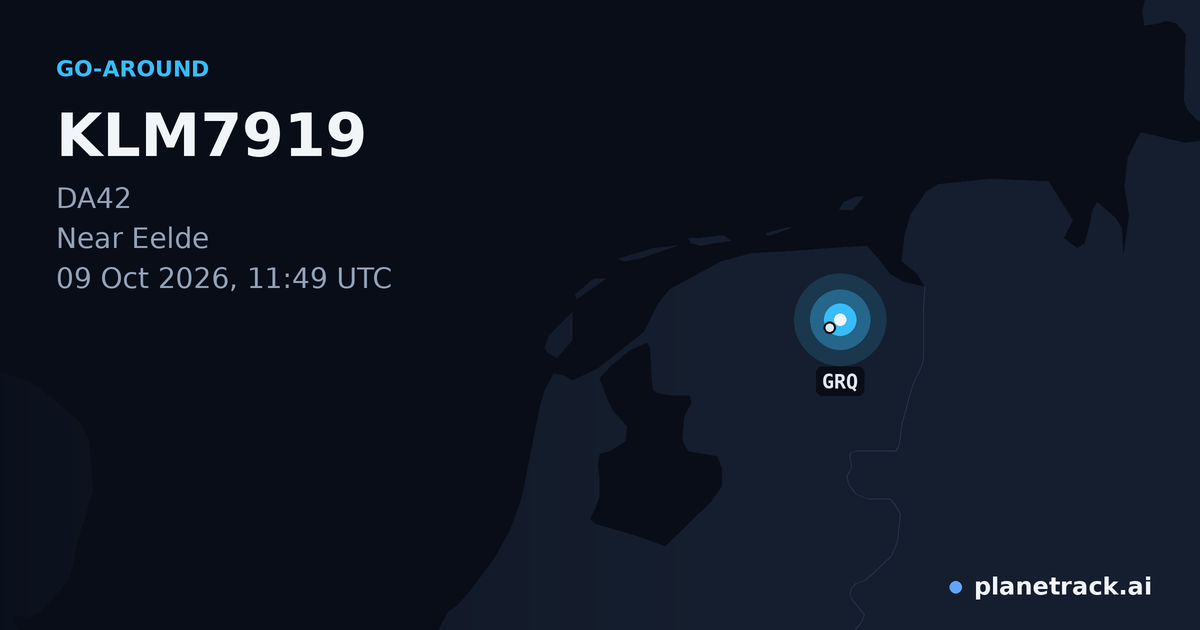 Map of where KLM7919's go-around happened