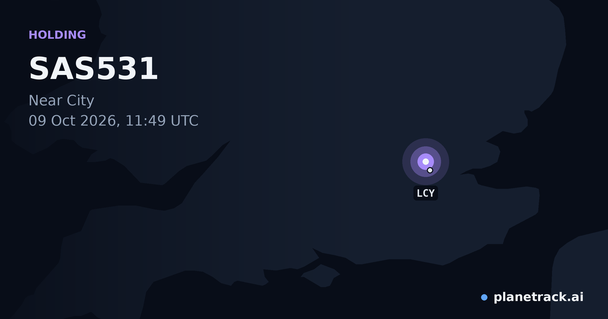 Map of where SAS531's holding pattern happened