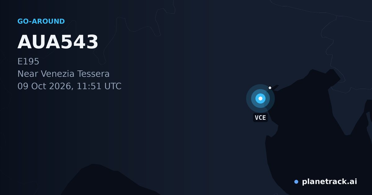 Map of where AUA543's go-around happened