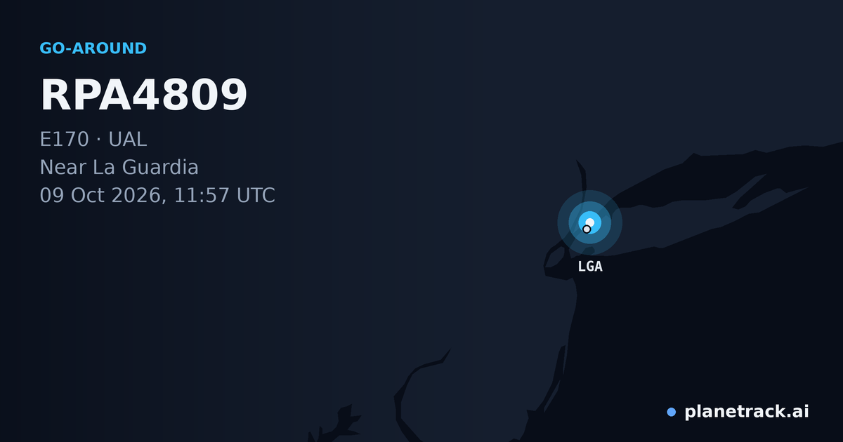 Map of where RPA4809's go-around happened