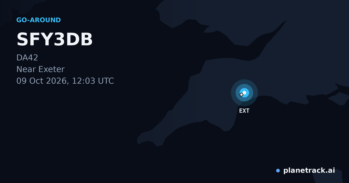 Map of where SFY3DB's go-around happened