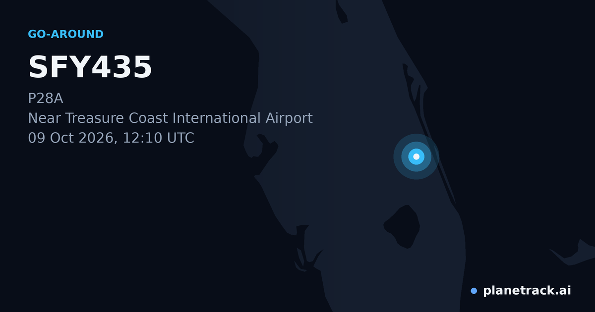 Map of where SFY435's go-around happened