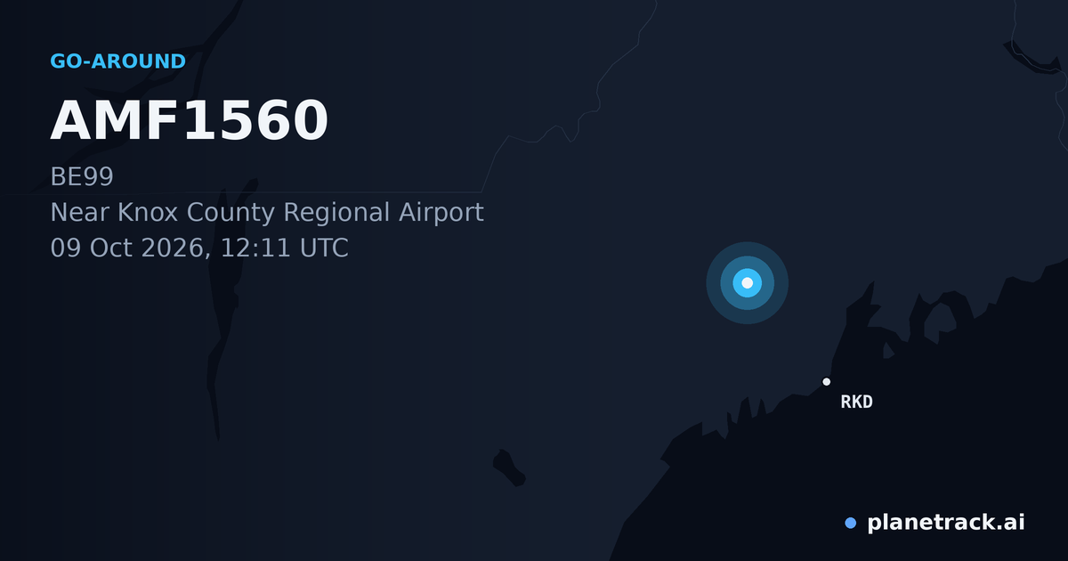 Map of where AMF1560's go-around happened