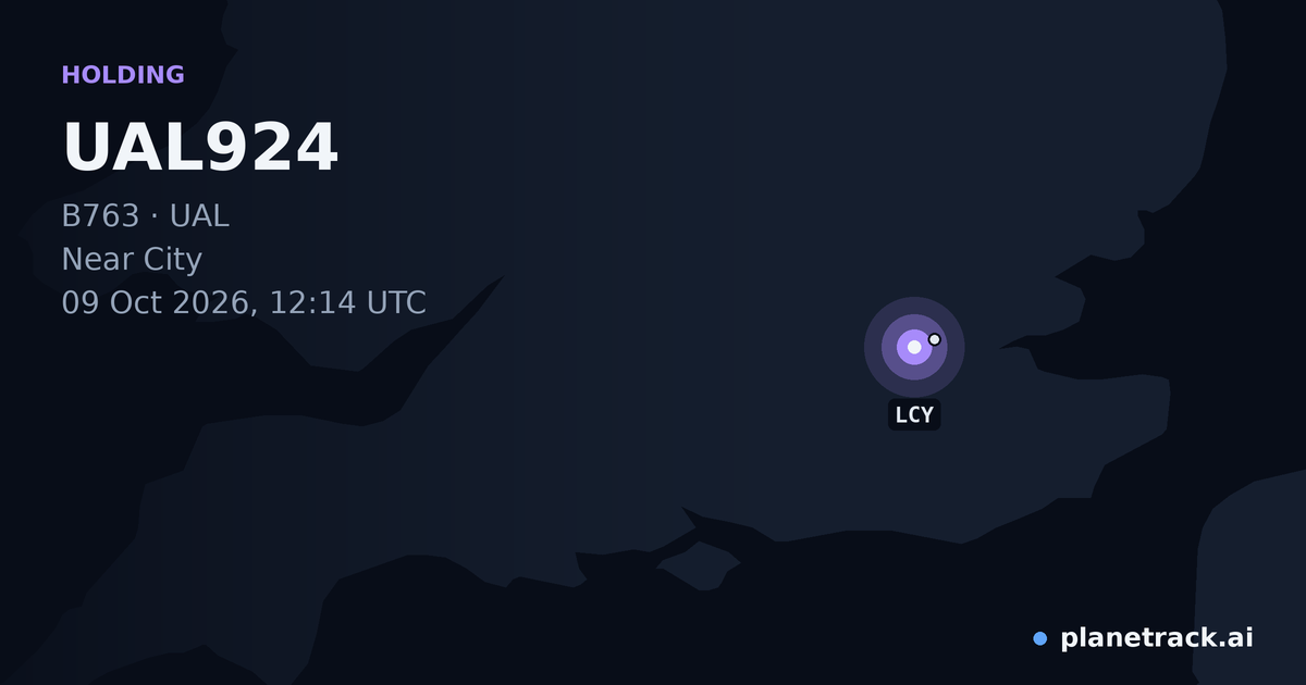 Map of where UAL924's holding pattern happened
