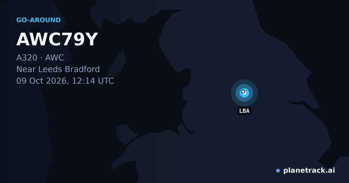 Map of where AWC79Y's go-around happened
