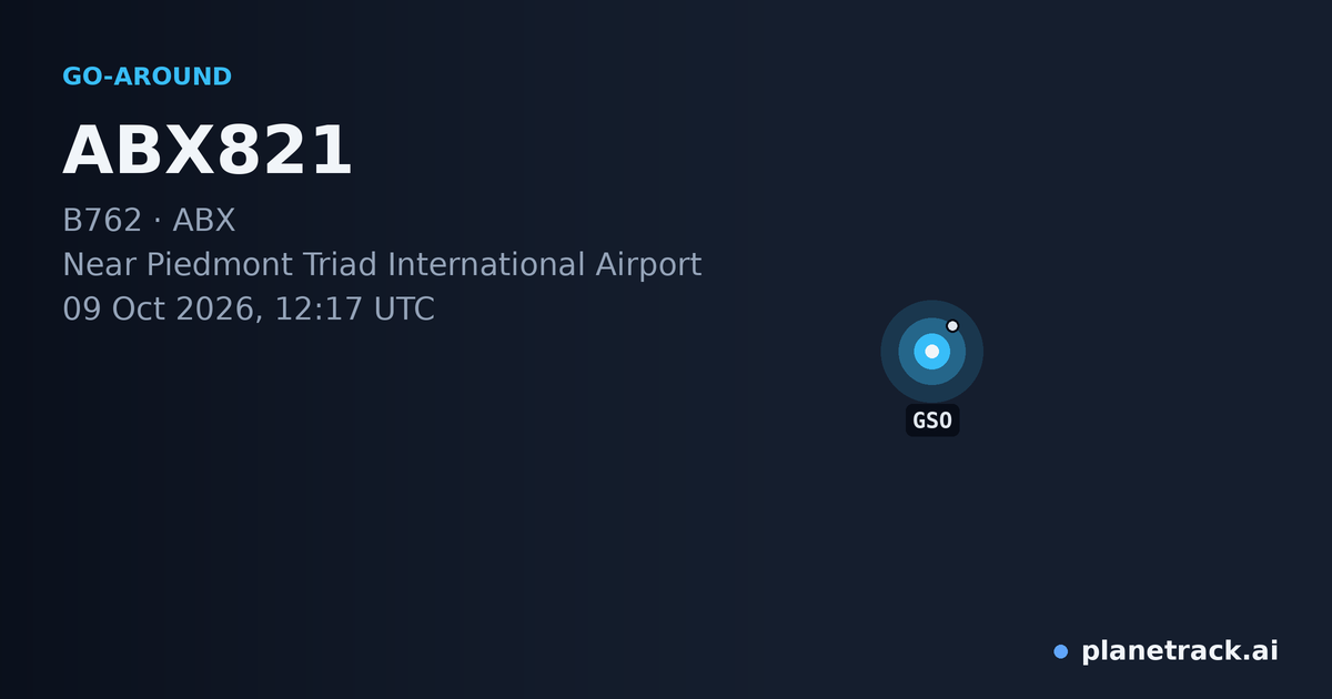 Map of where ABX821's go-around happened