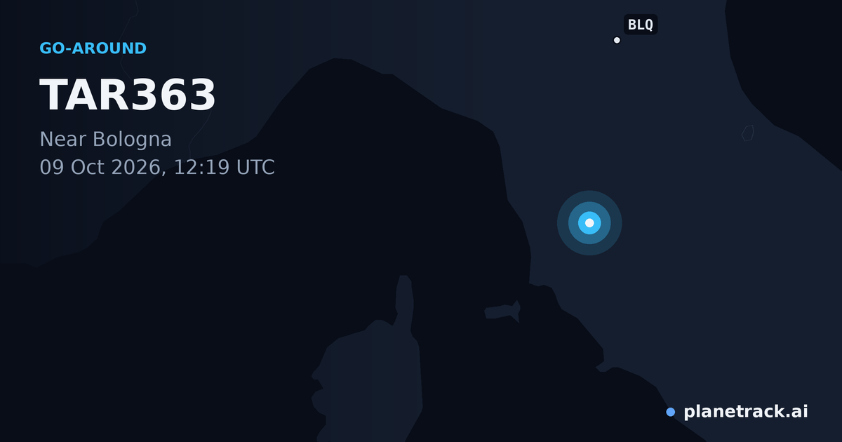 Map of where TAR363's go-around happened