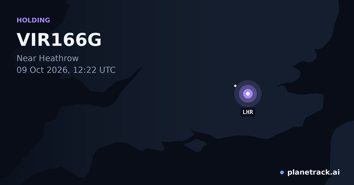 Map of where VIR166G's holding pattern happened