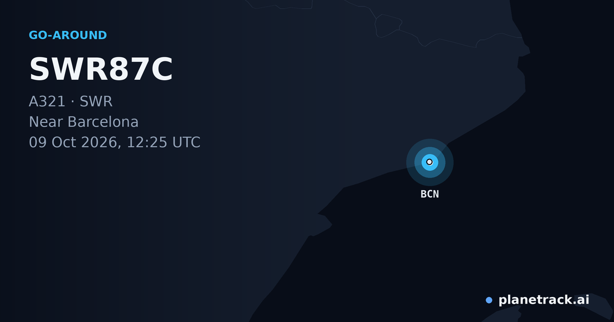 Map of where SWR87C's go-around happened
