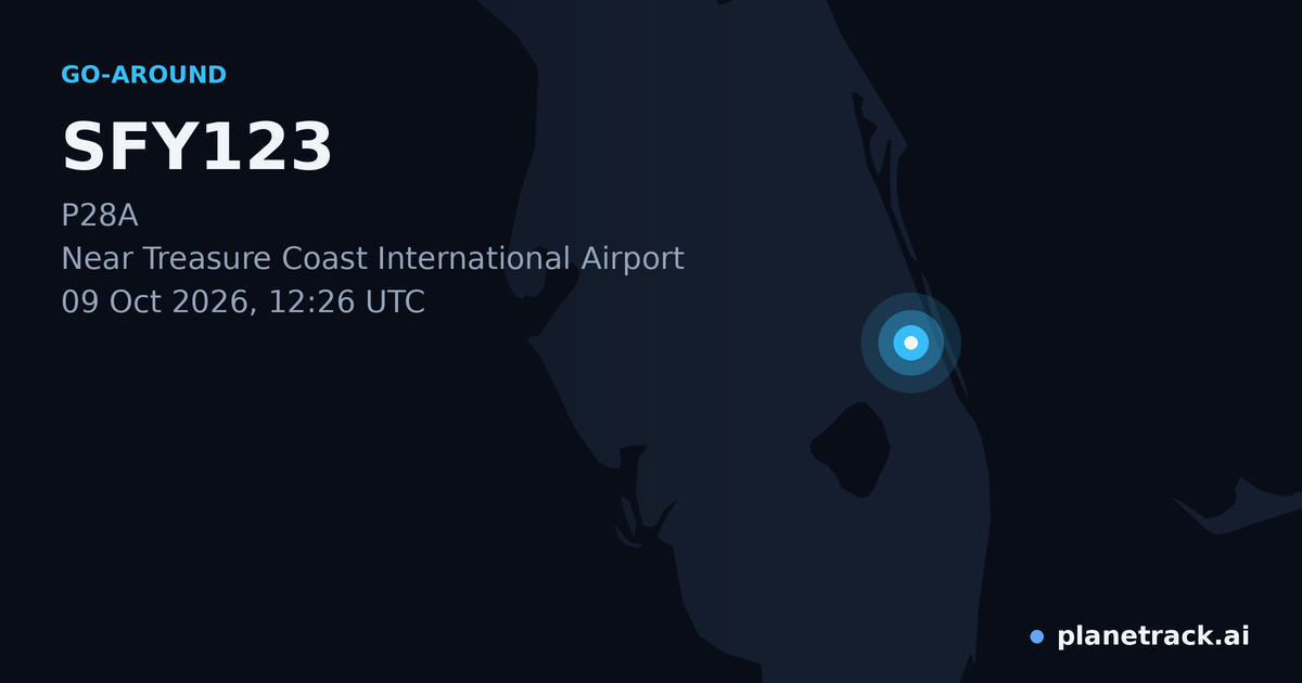Map of where SFY123's go-around happened