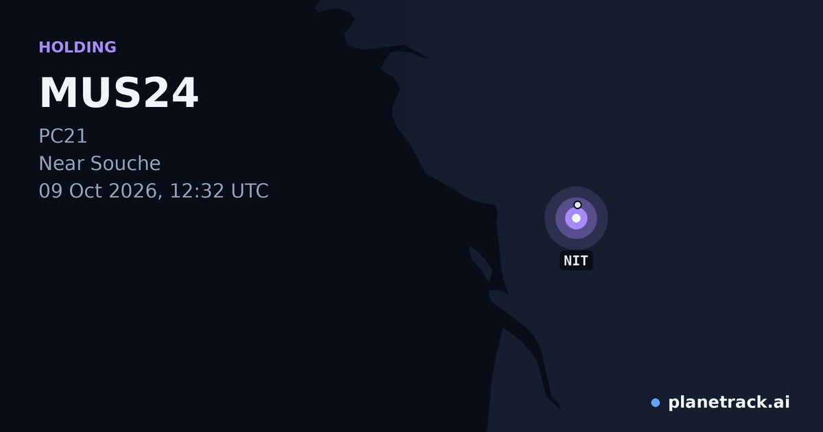 Map of where MUS24's holding pattern happened
