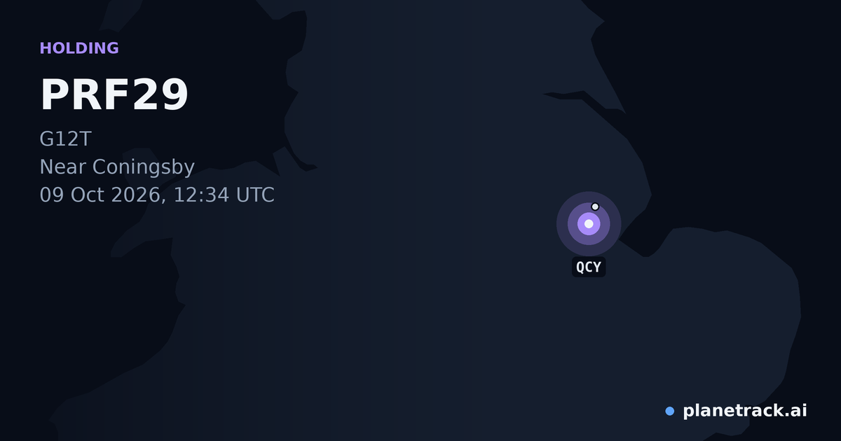 Map of where PRF29's holding pattern happened