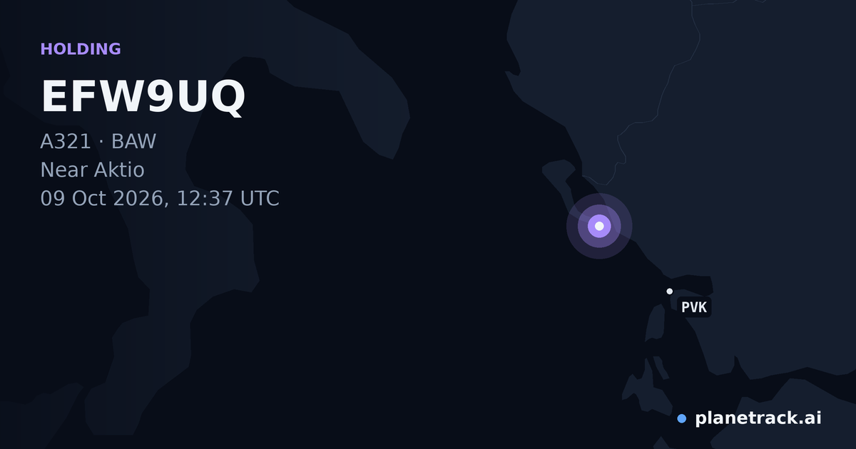 Map of where EFW9UQ's holding pattern happened