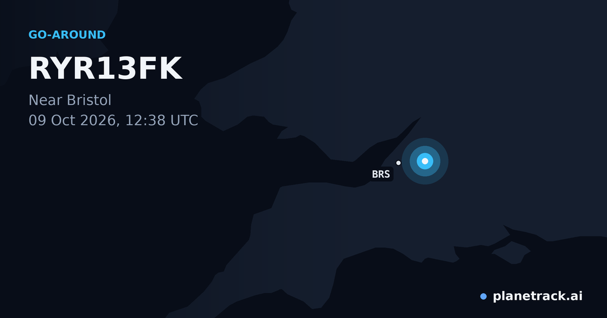 Map of where RYR13FK's go-around happened