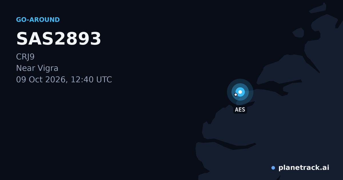 Map of where SAS2893's go-around happened