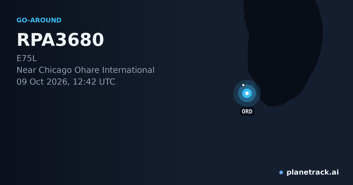 Map of where RPA3680's go-around happened