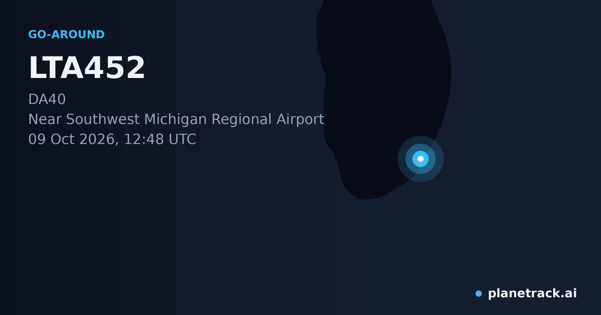 Map of where LTA452's go-around happened